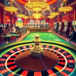 Experience the excitement of casino gaming at https://ea77.lat/ with players enjoying poker and vibrant slot machines.